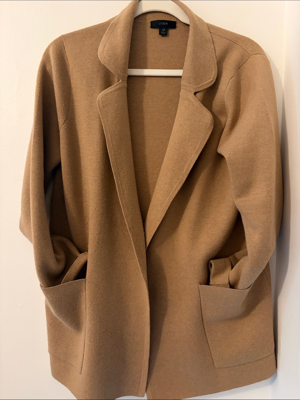 J. Crew Women's Camel Knit Blazer Jacket